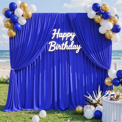 50x10FT Backdrop Curtains with Rod Pockets - Wrinkle Free Photo Stage Backdrop 10 Panels Curtains Drapes for Photography Wedding Party Baby Shower Decorations (Royal Blue) - Image 4
