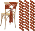 50 PCS Cheesecloth Chair Sashes Bows Wedding Aisle Decorations Chair Ribbon Ties Back Sash for Wedding Party Events Banquet Chair Cover Decoration (Terracotta) by Lumaycens