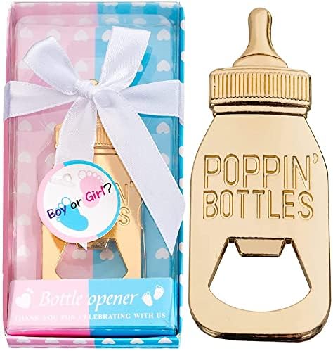 24Pack Baby Bottle Openers for Baby Shower Favors, Gifts, Decorations Souvenirs, Poppin Bottles Openers with Gifts Box used for Guests Gender Reveal Party Favors,Boy or Girl?Twin Party Supplies by YKLIGTNPARTYFAVORS