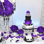 100 Pcs Artificial Rose Flowers, Purple - Image 6