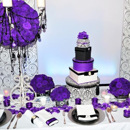 100 Pcs Artificial Rose Flowers, Purple - Image 6