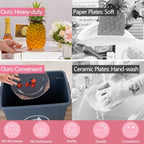 Hioasis 175pcs Clear Rose Gold Plastic Plates 10.25" - Image 5