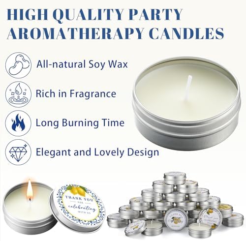 Treela 48pcs Italian Capri Lemon Scented Candle Lemon Candle Tins with Lids - Image 6