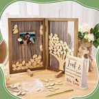 Gueevin 164 Pcs Tree of Life Wedding Guest Book, Wooden Tree Guest Book - Image 4