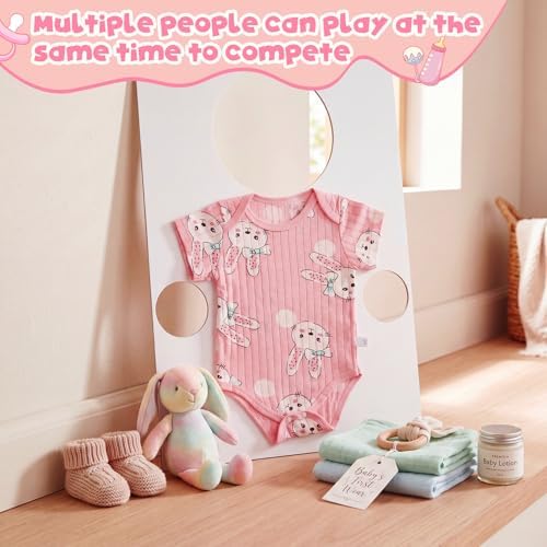 Outus 6 Sets Feed Me Baby Shower Games for Large Groups, Baby Clothes, Kt Boards, Blindfolds, 60 Adhesive Tape, Funny Hilarious Gender Reveal Activity for Guests Party Supplies (Cute) - Image 5