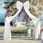 Giant Bow Decoration, 75x18 Inch Big Bows for Backdrop, Large Satin Ribbon Tie Bow for Wedding Engagement Baby Shower Bridal Christmas Birthday Party Wall Decor (White) - Image 3