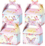 Seajan 48 Pcs Butterfly Boxes Party Favor, Butterfly Candy Treat Goodie Gable Box Pink and Purple Floral Paper Gift Box for Birthday Decorations Baby Shower Wedding Party Supplies by Seajan