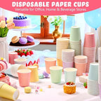 Mimorou 300 Pack 8 oz Disposable Paper Cups, Macarons - Image 2