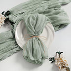 LZY 30 Pack Gauze Cheesecloth Napkins 20x20 Inch Dinner Cloth Napkins, Soft Boho Table Napkins Rustic Wrinkled Cheese Cloth Napkins Bulk for Wedding Party Baby Shower Event Decor (Sage Green) by Lightupyourparty
