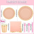 Yaomiao 336 Pcs 48 Guests Pastel Party Plate Set Supplies, Classic - Image 2
