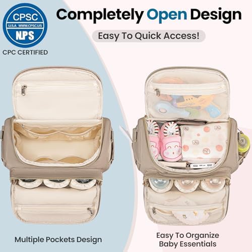 Tealari 4 in 1 Convertible Diaper Bag Backpack,Waterproof Baby Diaper Bag with Changing Pad,Converts into Baby Tote Bag,Diaper Backpack,Stroller Bag and Crossbody Diaper Bag - Image 6