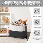 Goodpick 50L Large Woven Rope Storage Basket, Rectangle, Dark Gray - Image 4