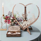 Toutrop Wedding Guest Book Alternative Wedding Decor Drop Heart Guestbook Wooden Heart Shape Guest Drop Box Table Decoration - Image 4