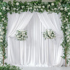 White Backdrop Curtains 6 Panels, 10 Feet Wrinkle-Free Polyester Photography Backdrop Drapes for Wedding Baby Shower Party Background Backdrop Stand- 24 X10FT (White) - Image 5