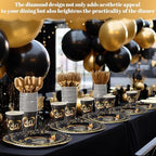 Pickmesh 400 Pcs 40th Anniversary Party Supplies, Black Gold Tableware Set - Image 5