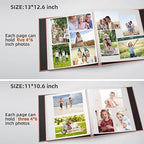 HoneyTolly Large Photo Album Self Adhesive, DIY Scrapbook Album for 4x6 8x10 10x12 Pictures, 60 Pages Linen Cover Memory Book, Ideal Gift for Family Wedding Baby Christmas Anniversary(Orange) - Image 6