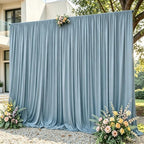 Dusty Blue Backdrop Curtains for Wedding,Wrinkle Free Polyester Photography Backdrop Drapes 8x10FT Photo Backdrop for Baby Shower Birthday Parties Stage Photoshoot Background Decorations Panels by Partisky