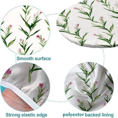 Blooming Beautiful Stars Print Oval Tablecloth Waterproof & Stain Resistant Elastic for Bridal Shower Engagement Housewarming Wedding Fits for 48" x 68" Oval Table - Image 5