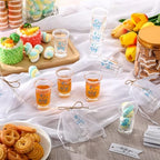 Pickmesh 100 Sets Baby Shower Party Favors for Guests 1.2 oz Acrylic Clear Shot Glasses Thank You Tag Card Organza Bag Twine for Baby Shower Gender Reveal Appreciation Theme Return Gift(Boy) - Image 4
