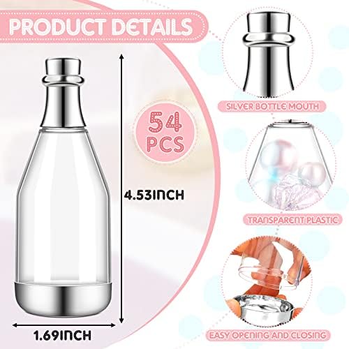Cunhill 54 Pcs Mini Champagne Bottles Wedding Favors Bulk, Silver - Image 2