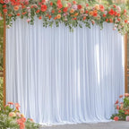 40x10FT White Backdrop Curtains for Wedding Parties, Wrinkle Free Polyester Photography Backdrop Drapes for Wedding Baby Shower Birthday Parties Stage Background Stand Decorations 4x10ft,10 Panels - Image 3