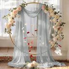 Pack of 1 Wedding Arch Drape Panel Fabric 30" x 75ft - Grey - Image 6
