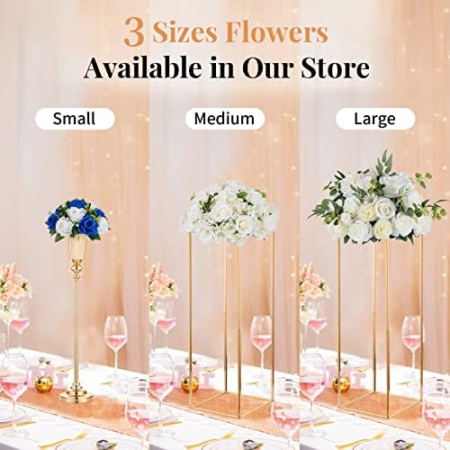NUPTIO Flower Balls for Wedding Centerpieces - 6 Pcs 9.5 inch Diameter Fake Flower Ball Arrangement Bouquet Party Centerpieces for Tables - Royal Blue Rose Bouquet Centerpiece Flowers for Table - Image 6