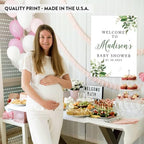 Andaz Press Large Custom Greenery Baby Sign, 16 x 20 Inches, Guestbook Alternative, Leaves Theme, Sprinkle Option - Image 5