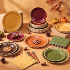 Zhehao 150 Pcs Deep Fall Paper Plates Napkins Serves 50 - Image 2