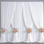 50x10FT Backdrop Curtains with Rod Pockets - Wrinkle Free Photo Stage Backdrop 10 Panels Curtains Drapes for Photography Wedding Party Baby Shower Decorations (White) by Unknown