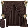 50x10ft Brown Backdrop Curtain for Wedding Parties Wrinkle Free Fabric Brown Drapes Backdrop Decoration for Baby Shower Birthday Photography Decoration 10 Panels, 5ft x 10ft by Gogoparti