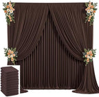 50x10ft Brown Backdrop Curtain for Wedding Parties Wrinkle Free Fabric Brown Drapes Backdrop Decoration for Baby Shower Birthday Photography Decoration 10 Panels, 5ft x 10ft by Gogoparti