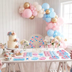 Capoda 80Pcs Baby Gender Reveal Party Favors Kit Boy or Girl Party Supplies Fingerprint Tree Acrylic Sign Team Boy Team Girl Pins Mom Dad Badge Necklaces Silicone Wristbands Decor Supplies Gift - Image 2