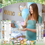 145 Pieces Safari Baby Shower Favors for Guest Wild Animal Ballpoint Pens and Keychains Gifts Bulk Retractable Jungle Baby Shower Pens Gender Reveal Thank You Cards Souvenirs Prizes - Image 4
