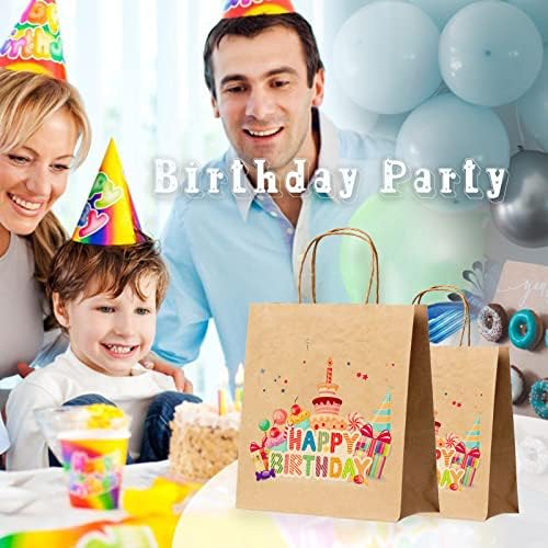 COGLARING 100Pcs White Gift Bags with Handles - 11x5.9x11 Inch Kraft Paper Bags Bulk for Weddings, Parties, Retail & Gift Wrapping - White Paper Bag - Image 6