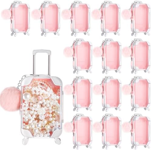 VioraWhite 30 Pcs Mini Suitcase Empty Box and Plush Ball Set, Pink by VioraWhite