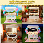 Cordova Candy Cart,Solid Wood Vintage Dessert Cart with Shelf & Wheels for Candy & Dessert Display, Display Stand with 100 Balloons, Easy to Assemble for Parties, Birthdays, Weddings, Bar - Image 4