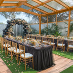 2 Pack Black Tulle Tablecloths for 6 Foot Rectangular Tables, 72 x 30 Inch Black Rectangle Table Cloths, Wrinkle Free Table Cover with Tutu Skirt for Wedding Birthday Party Banquet Buffet Decorations - Image 5