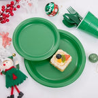 MirthMood 350pcs Green Plastic Plates,Green Plates Set for Birthday - Image 5