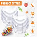 Vesici 72 Pcs 8 oz Clear Plastic Candy Bowls Set 36 Pcs Candy Containers - Image 3