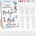 Roowest 35 Pcs Baby Shower Bibs Game with Bib Bodysuit Marker, Bear by Roowest