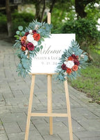 Artificial Burnt Orange Wedding Arch Flower Floral Swags Set of 2 - Image 2