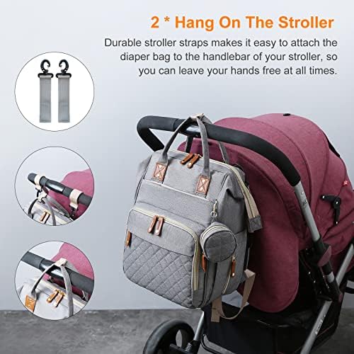 Diaper Bag with Changing Station, Baby Backpack with Foldable Changing Pad - Image 5