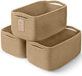 3 Pack Storage Baskets for Organizing, 13.7×9.5×6.3", Brown by MaxuniTechLife