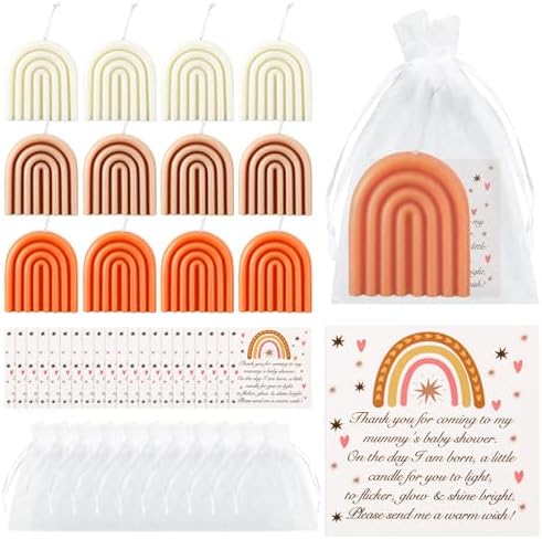 Conelist 36 Set Baby Shower Favors for Guest Baby Shower Candle, Rainbow by Conelist