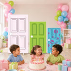 3 Pcs 3FT Monster Door Cardboard Cutout Set, Whimsical Party Backdrop for Birthday Baby Shower Decorations Waterproof Corrugated Plastic Monster Door Yard Signs Photo Booth Props Entrance Decor - Image 5
