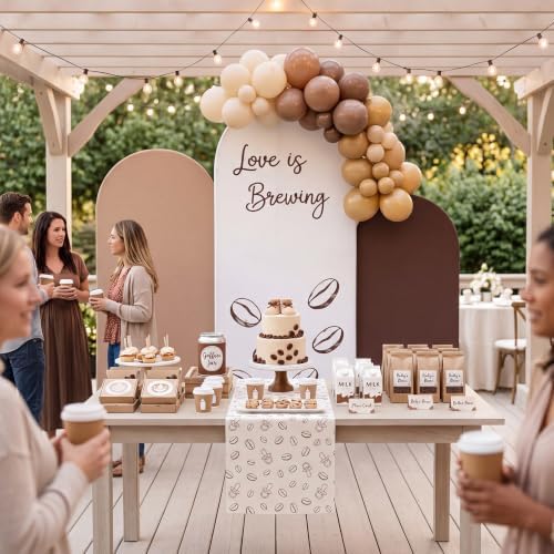 Tingjoo 3 Pcs Love is Brewing Arch Backdrop Cover, 4/5/6ft - Image 5