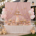 20ft×10ft Wrinkle Free Dusty Pink Backdrop Curtain for Parties - Image 3