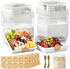 50Pcs Small Charcuterie Boxes with Clear Lids 5x5 Inch by EffiQ-Rate