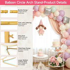 Balloon Arch Stand Metal Round Backdrop Stand Circle Balloon Arch Frame Wedding Arches 5FT for Ceremony Birthday Party Baby Shower Decoration - Image 4